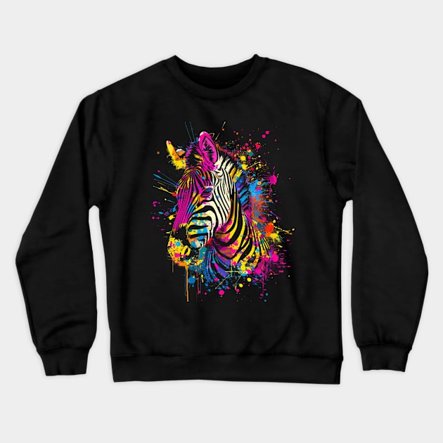 Zebra Wildlife Conservation Crewneck Sweatshirt by Maja Wronska